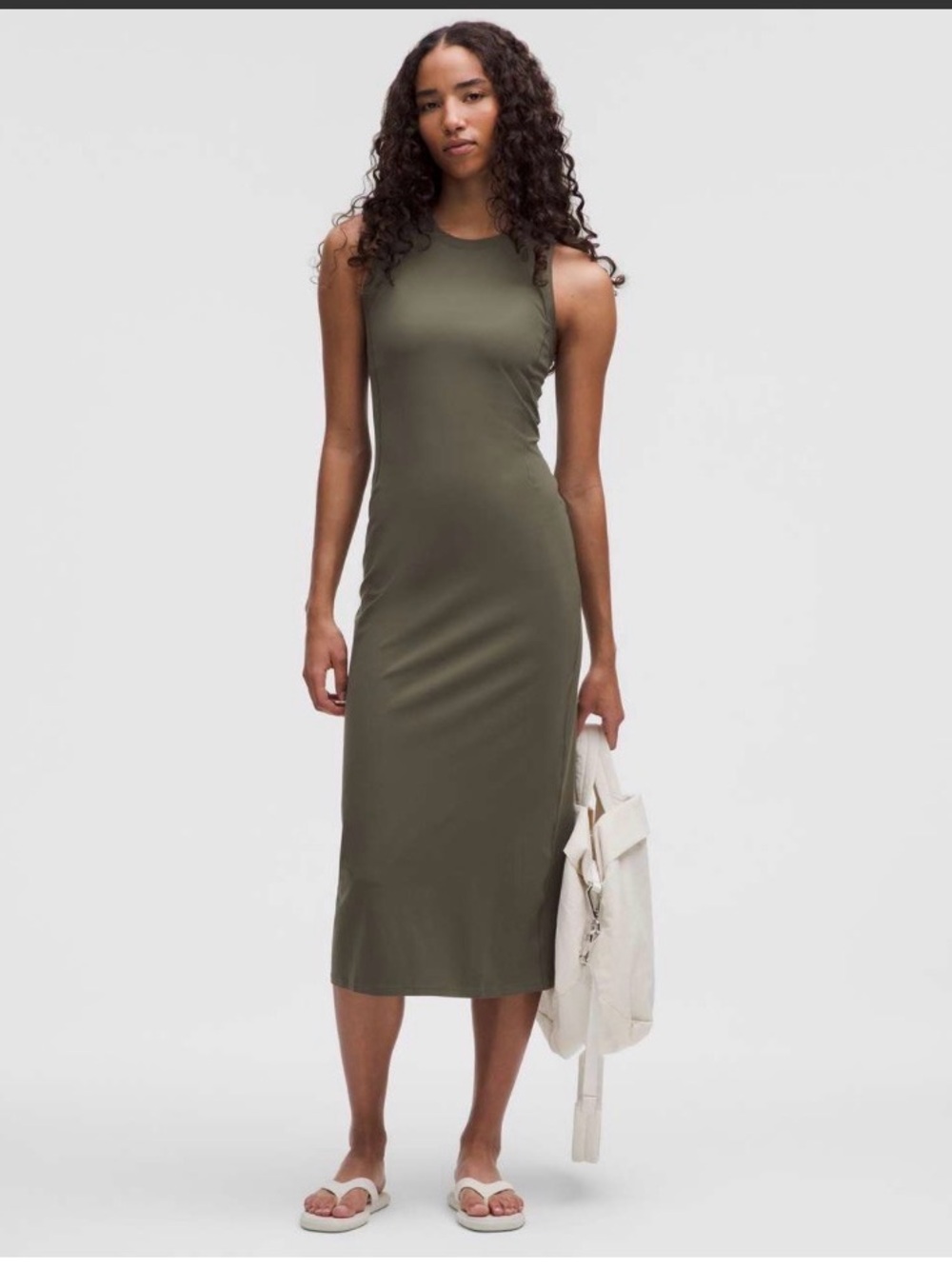 BNWT Lululemon All Aligned Ribbed Midi Dress
Army Green